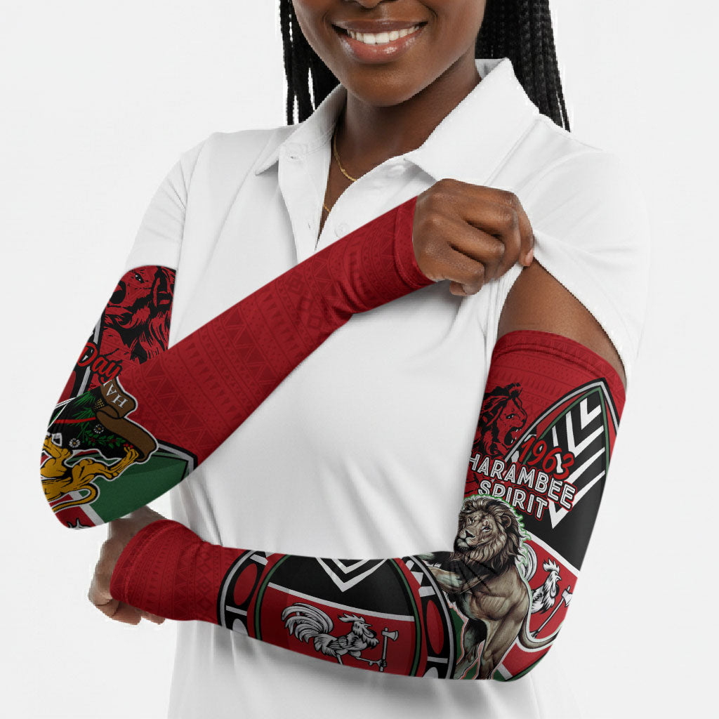 Kenya Jamhuri Day Arm Sleeves Harambee Spirit Lion Flag Tribal