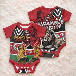 Kenya Jamhuri Day Baby Onesie Harambee Spirit Lion Flag Tribal