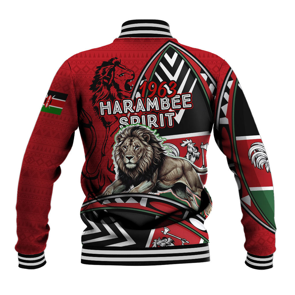Kenya Jamhuri Day Baseball Jacket Harambee Spirit Lion Flag Tribal