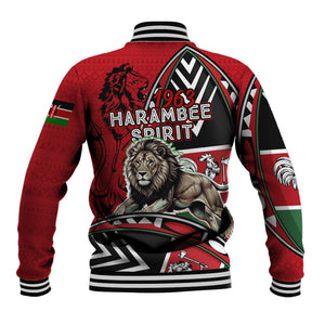 Kenya Jamhuri Day Baseball Jacket Harambee Spirit Lion Flag Tribal