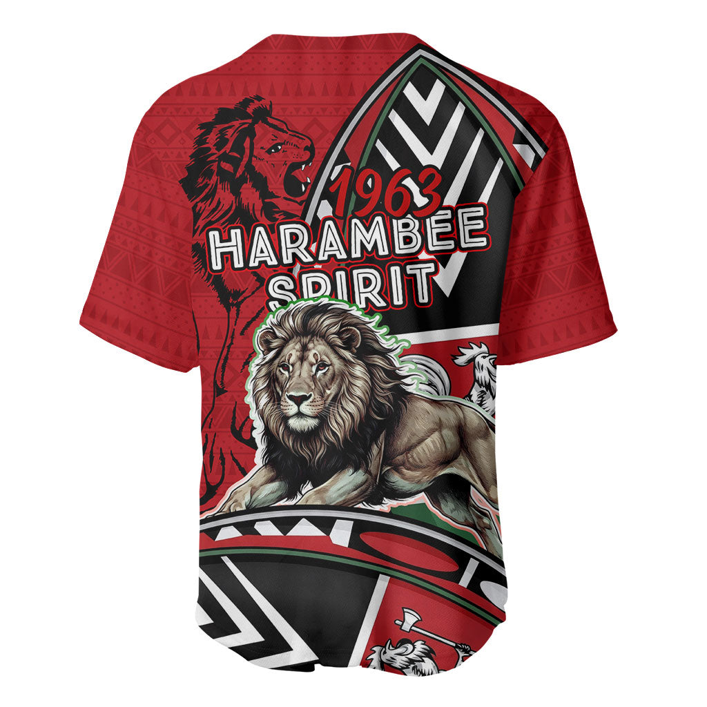Kenya Jamhuri Day Baseball Jersey Harambee Spirit Lion Flag Tribal