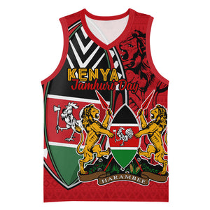 Kenya Jamhuri Day Basketball Jersey Harambee Spirit Lion Flag Tribal