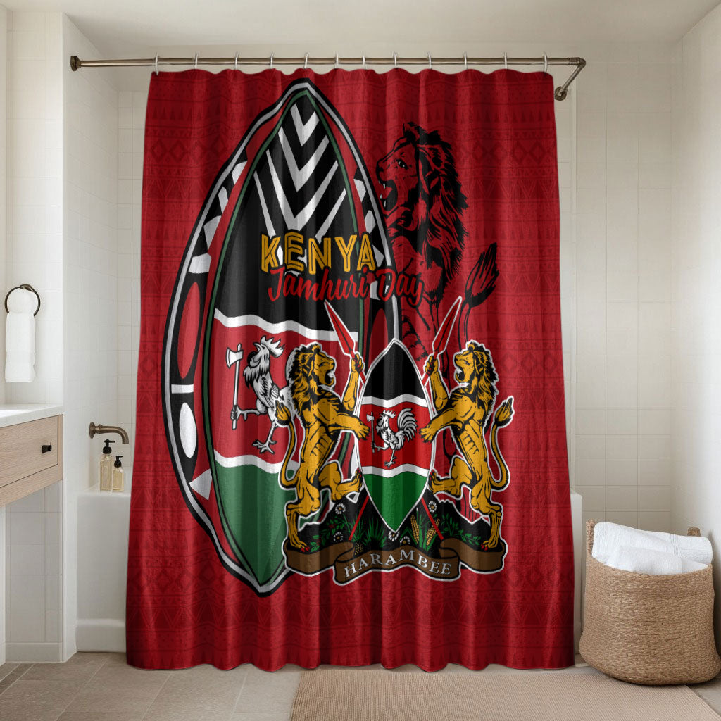 Kenya Jamhuri Day Bathroom Set Harambee Spirit Lion Flag Tribal
