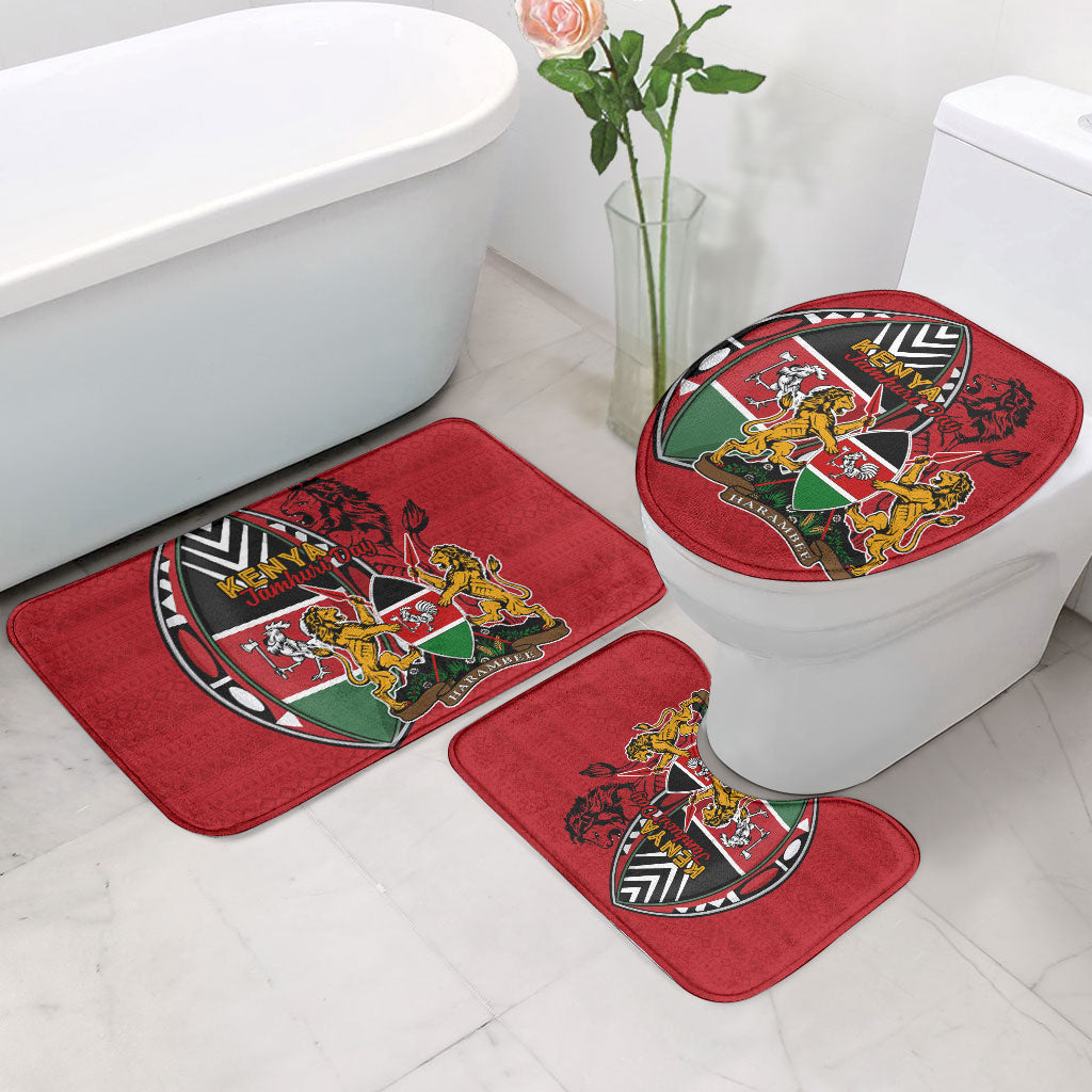 Kenya Jamhuri Day Bathroom Set Harambee Spirit Lion Flag Tribal