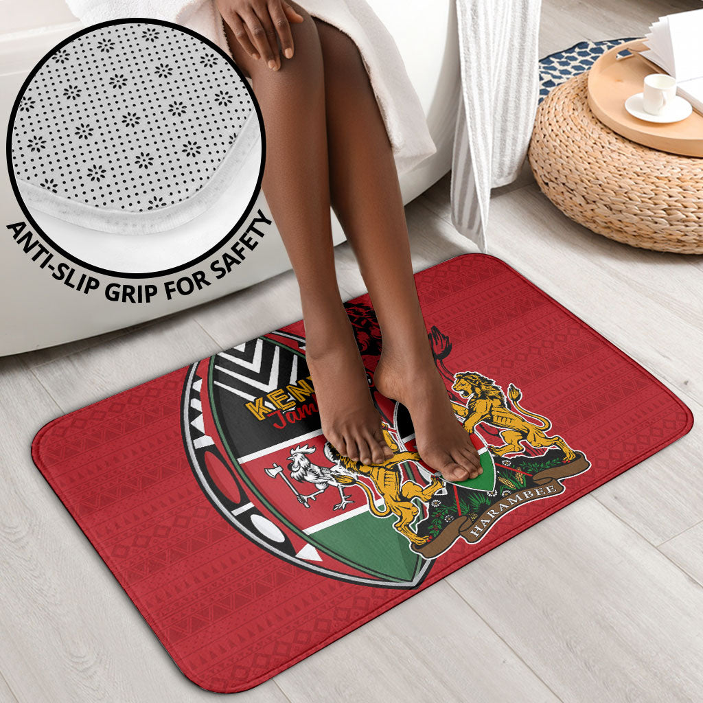 Kenya Jamhuri Day Bathroom Set Harambee Spirit Lion Flag Tribal