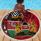 Kenya Jamhuri Day Beach Blanket Harambee Spirit Lion Flag Tribal