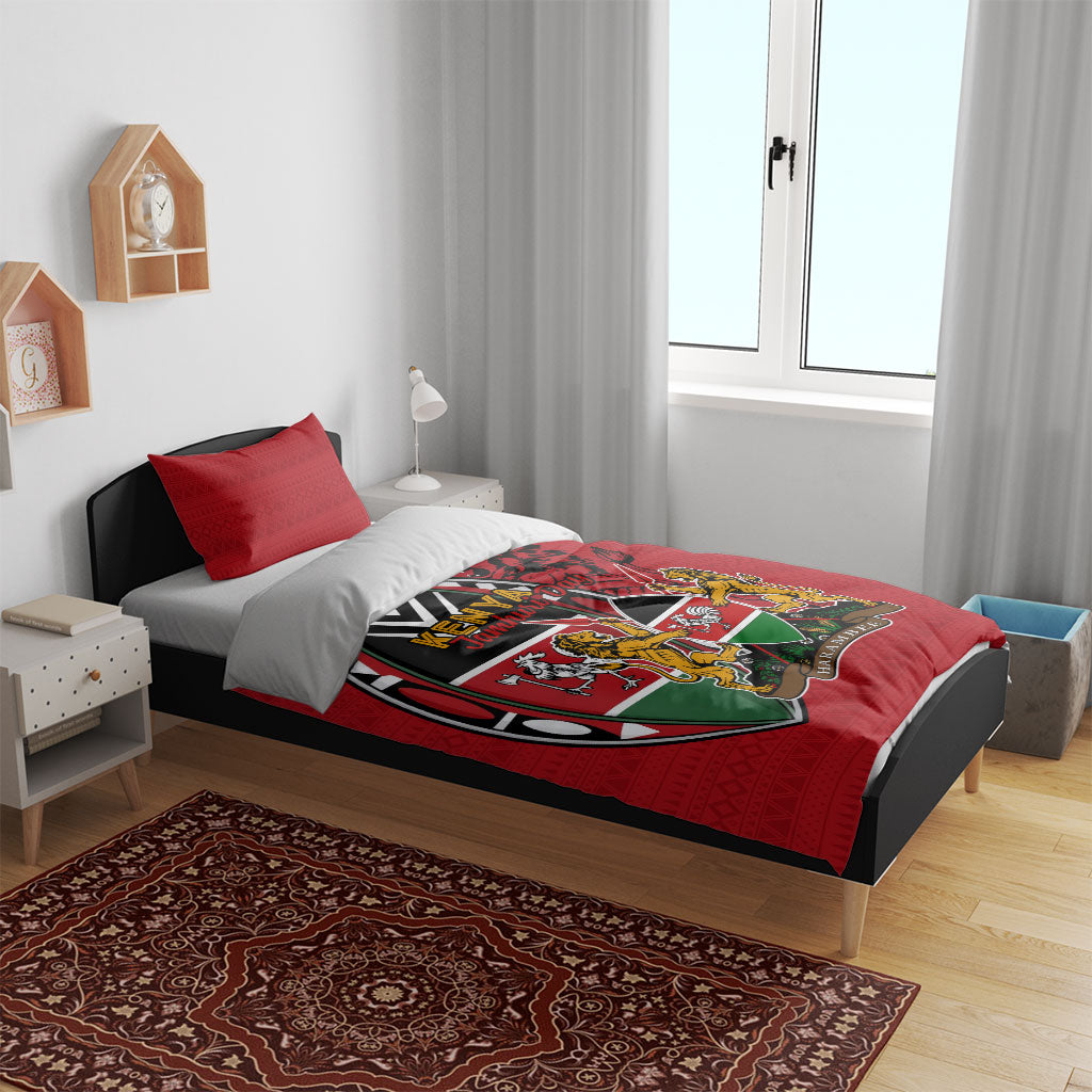 Kenya Jamhuri Day Bedding Set Harambee Spirit Lion Flag Tribal
