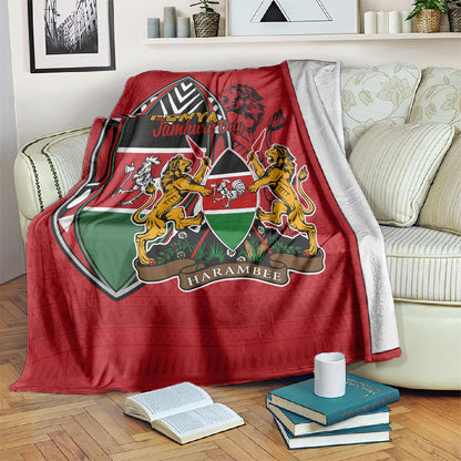 Kenya Jamhuri Day Blanket Harambee Spirit Lion Flag Tribal