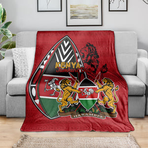 Kenya Jamhuri Day Blanket Harambee Spirit Lion Flag Tribal