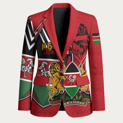 Kenya Jamhuri Day Blazer Harambee Spirit Lion Flag Tribal