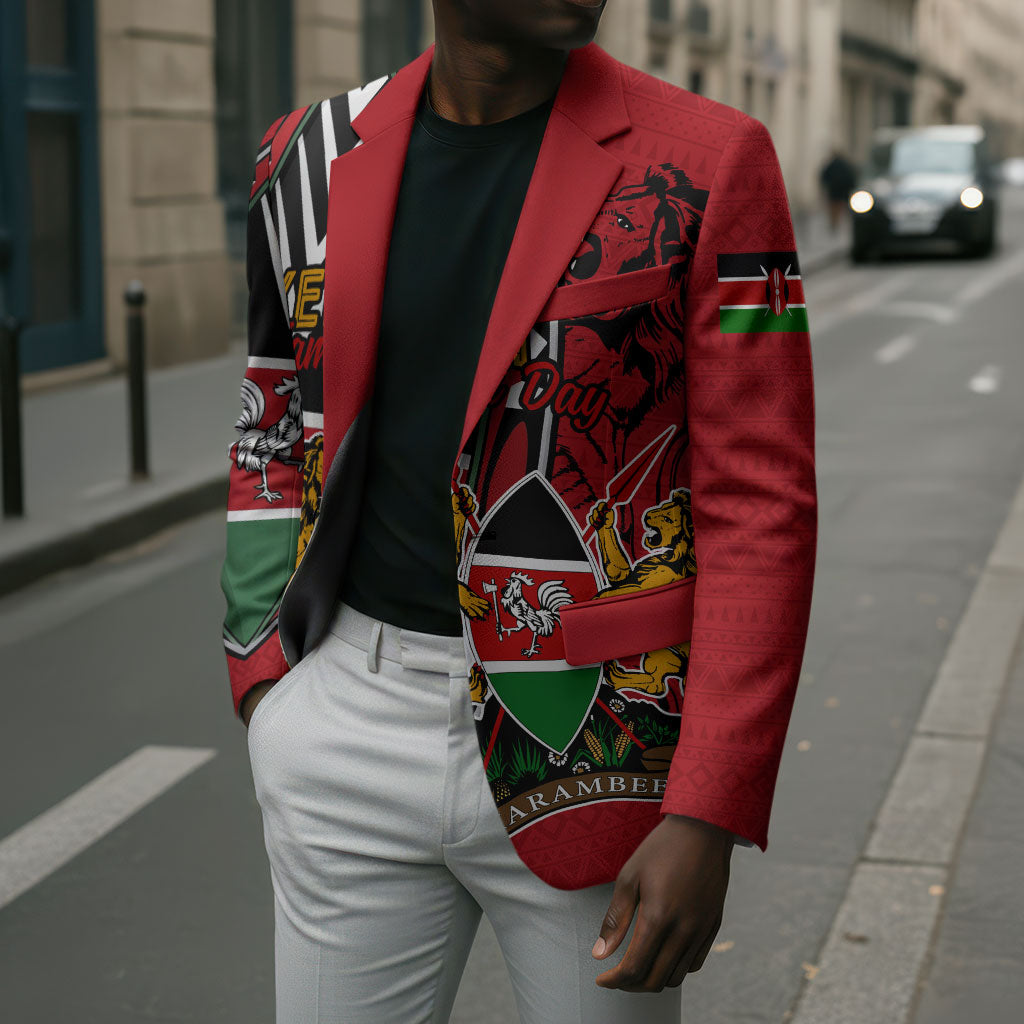 Kenya Jamhuri Day Blazer Harambee Spirit Lion Flag Tribal