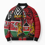 Kenya Jamhuri Day Bomber Puffer Jacket Harambee Spirit Lion Flag Tribal