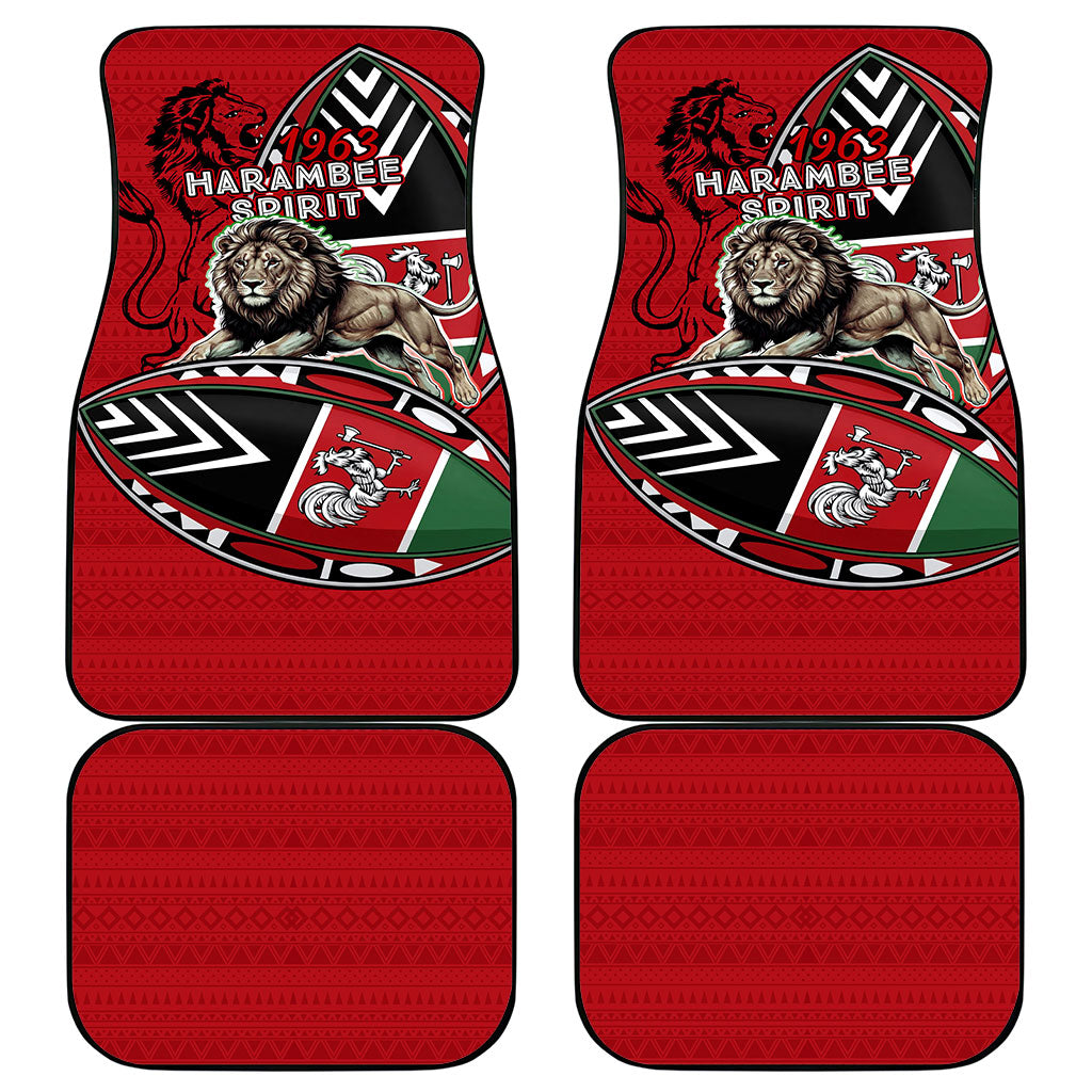 Kenya Jamhuri Day Car Mats Harambee Spirit Lion Flag Tribal