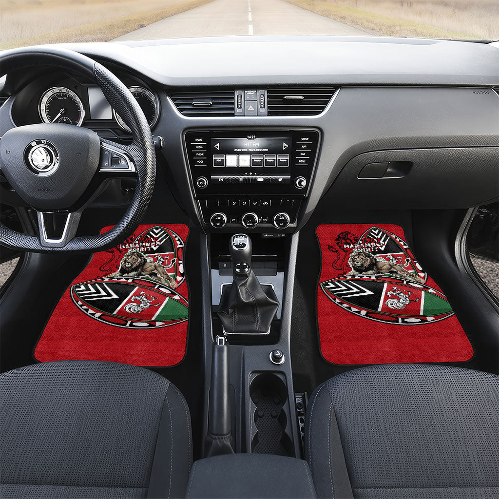 Kenya Jamhuri Day Car Mats Harambee Spirit Lion Flag Tribal