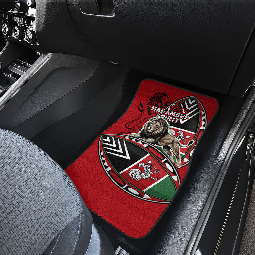 Kenya Jamhuri Day Car Mats Harambee Spirit Lion Flag Tribal