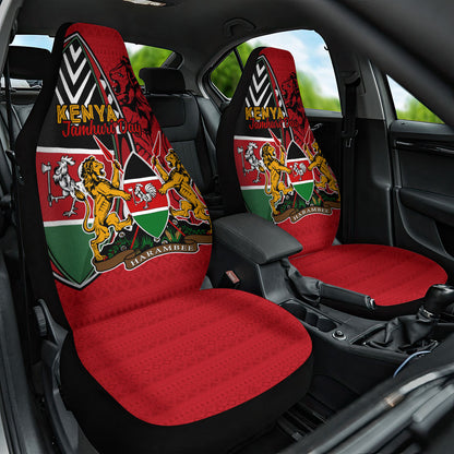Kenya Jamhuri Day Car Seat Cover Harambee Spirit Lion Flag Tribal