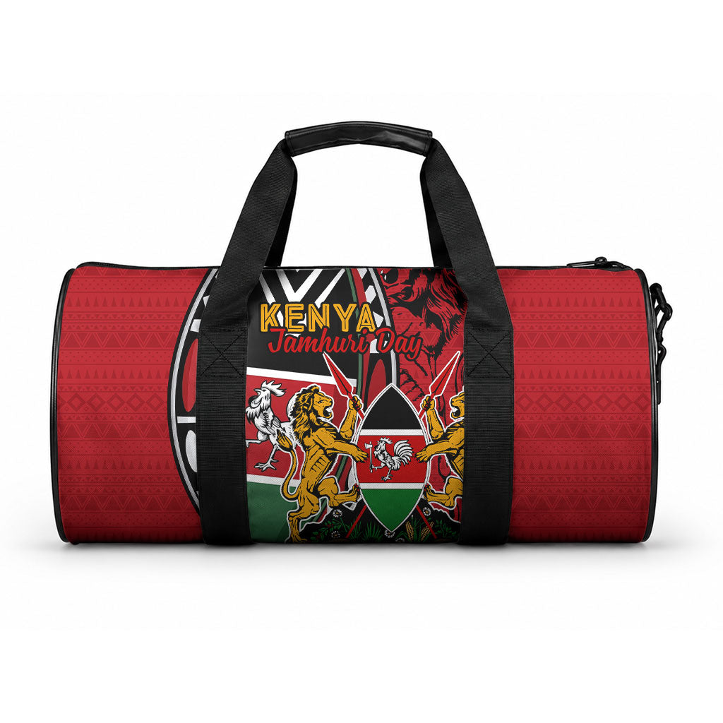 Kenya Jamhuri Day Duffle Bag Harambee Spirit Lion Flag Tribal