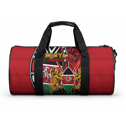 Kenya Jamhuri Day Duffle Bag Harambee Spirit Lion Flag Tribal