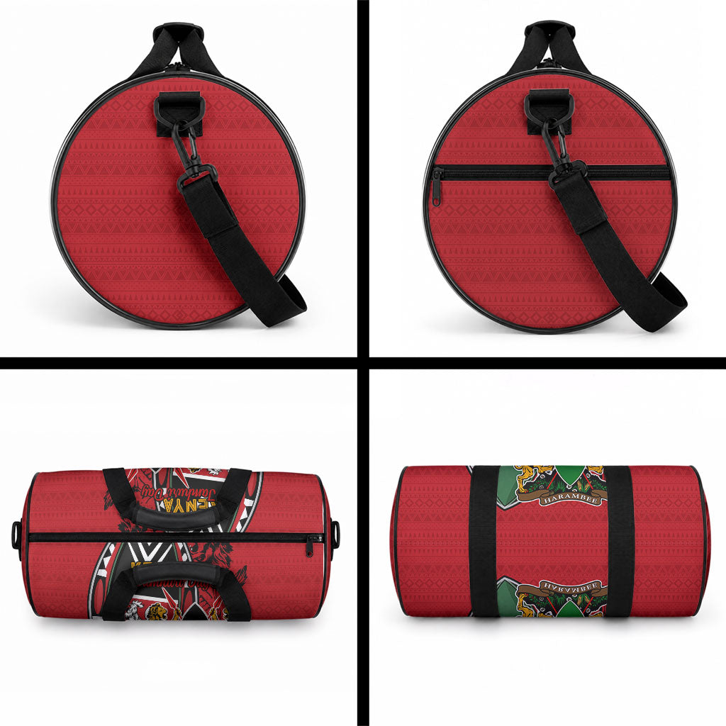 Kenya Jamhuri Day Duffle Bag Harambee Spirit Lion Flag Tribal