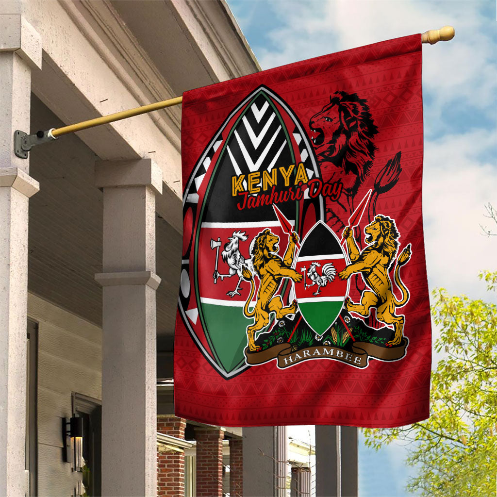 Kenya Jamhuri Day Garden Flag Harambee Spirit Lion Flag Tribal