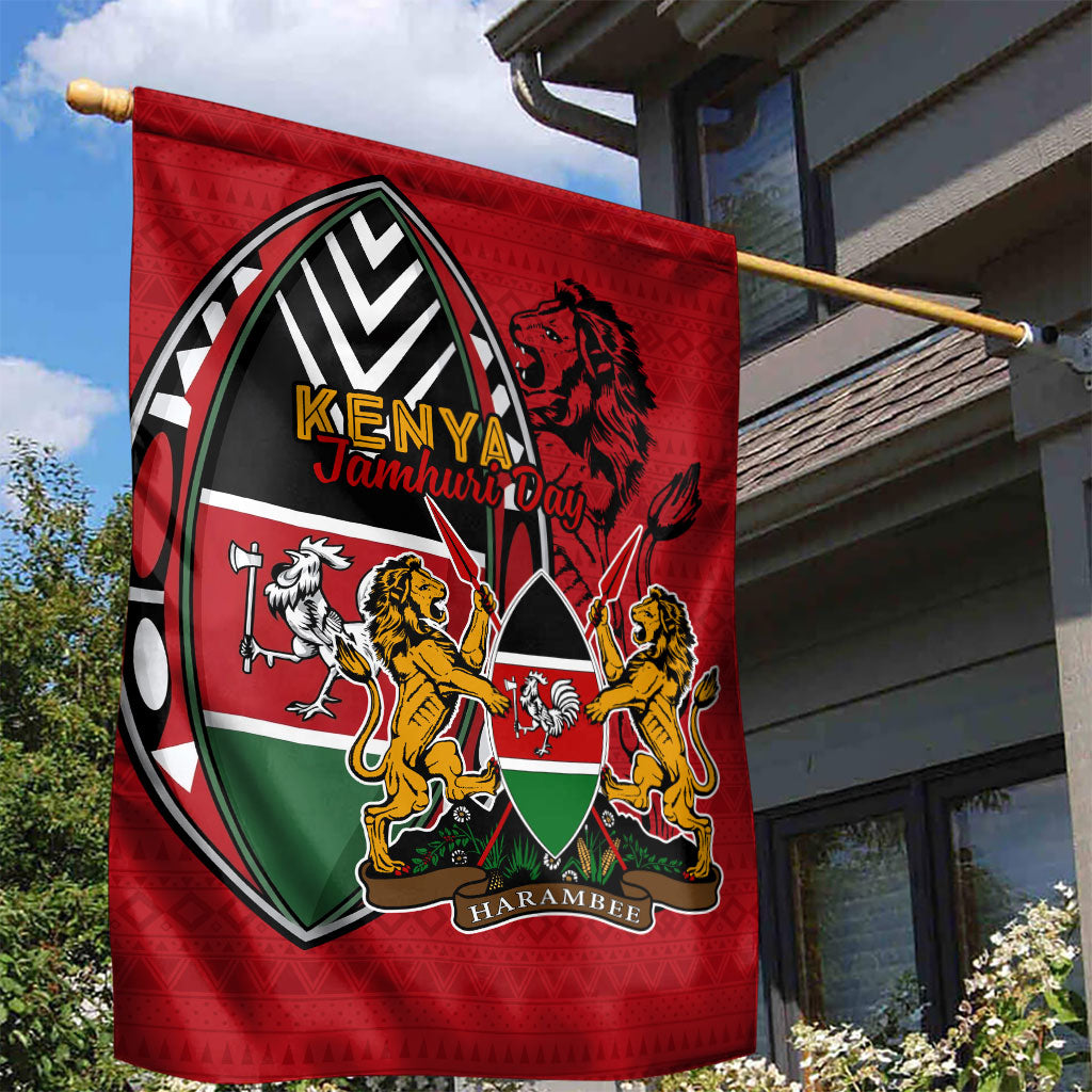 Kenya Jamhuri Day Garden Flag Harambee Spirit Lion Flag Tribal