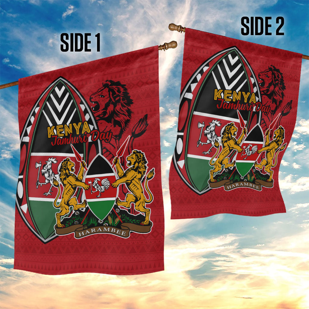 Kenya Jamhuri Day Garden Flag Harambee Spirit Lion Flag Tribal