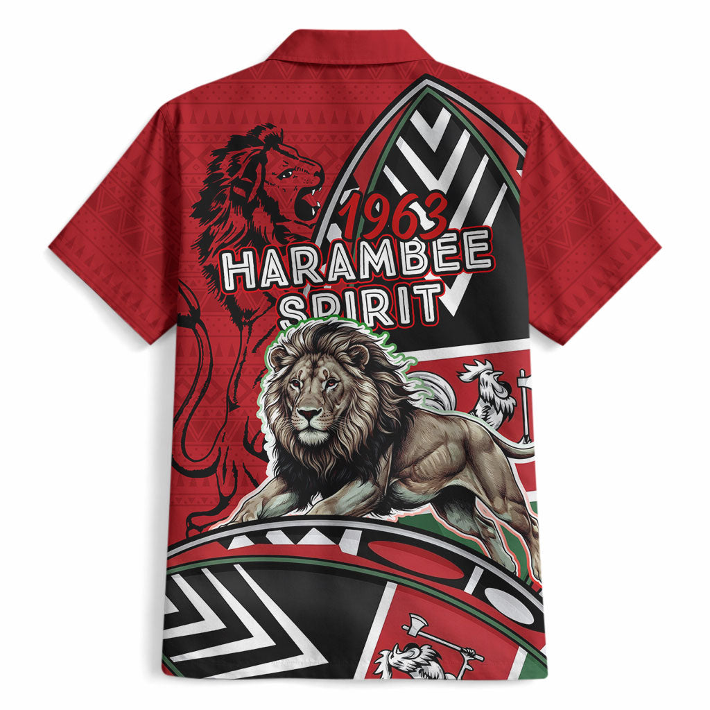Kenya Jamhuri Day Hawaiian Shirt Harambee Spirit Lion Flag Tribal