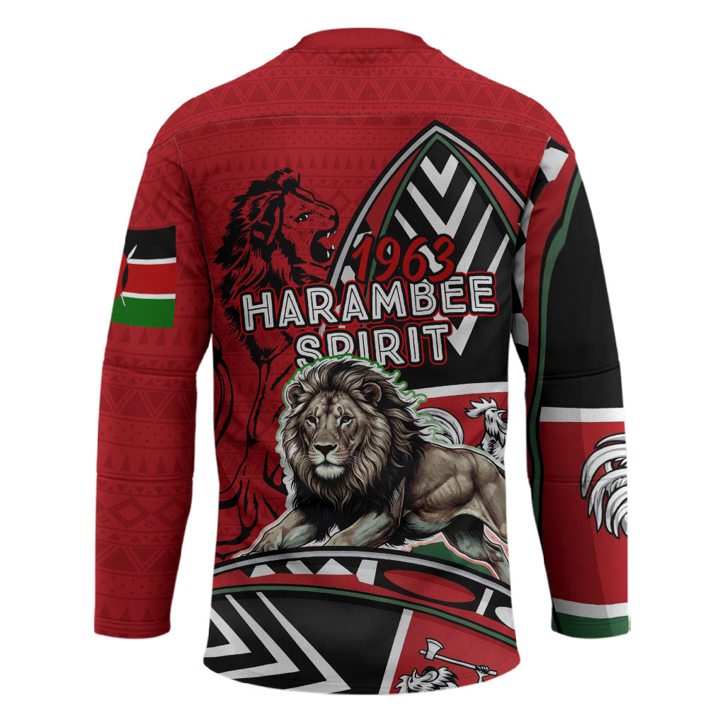 Kenya Jamhuri Day Hockey Jersey Harambee Spirit Lion Flag Tribal