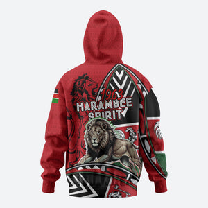 Kenya Jamhuri Day Hoodie Harambee Spirit Lion Flag Tribal