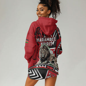 Kenya Jamhuri Day Hoodie Dress Harambee Spirit Lion Flag Tribal