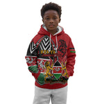 Kenya Jamhuri Day Kid Hoodie Harambee Spirit Lion Flag Tribal
