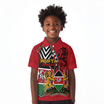 Kenya Jamhuri Day Kid Polo Shirt Harambee Spirit Lion Flag Tribal