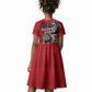 Kenya Jamhuri Day Kid Short Sleeve Dress Harambee Spirit Lion Flag Tribal