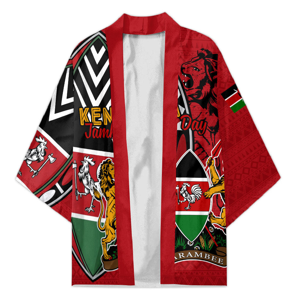 Kenya Jamhuri Day Kimono Harambee Spirit Lion Flag Tribal
