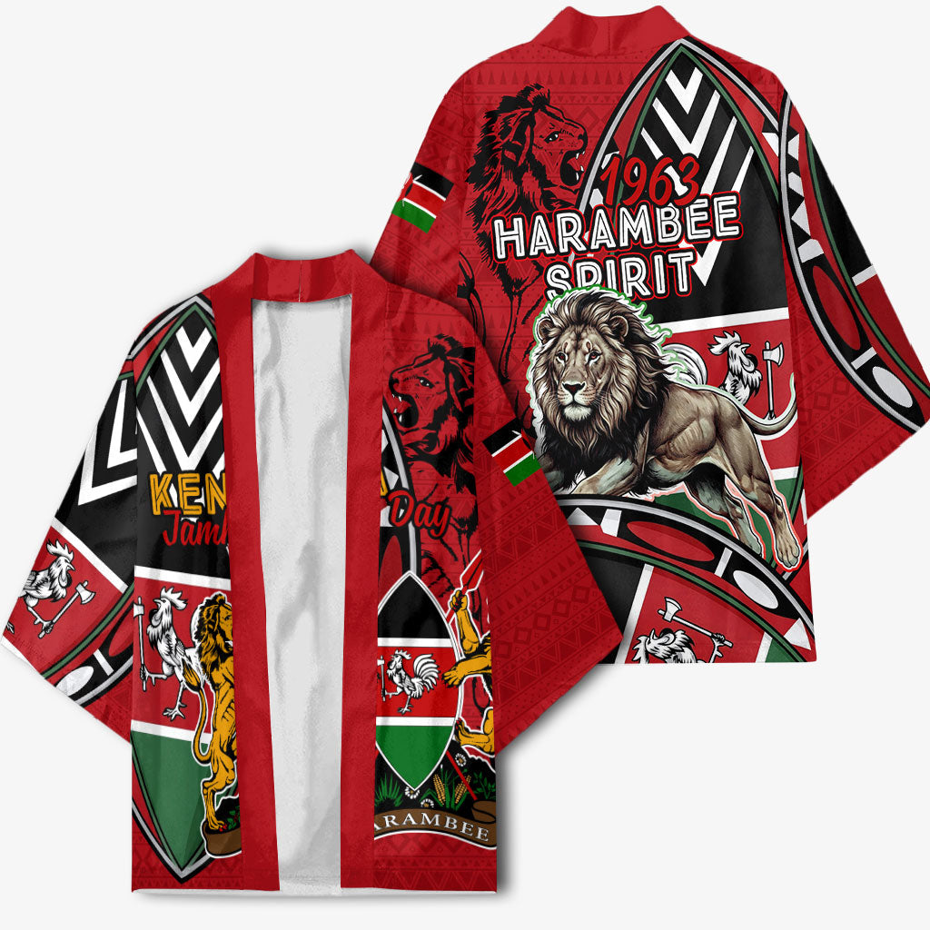 Kenya Jamhuri Day Kimono Harambee Spirit Lion Flag Tribal