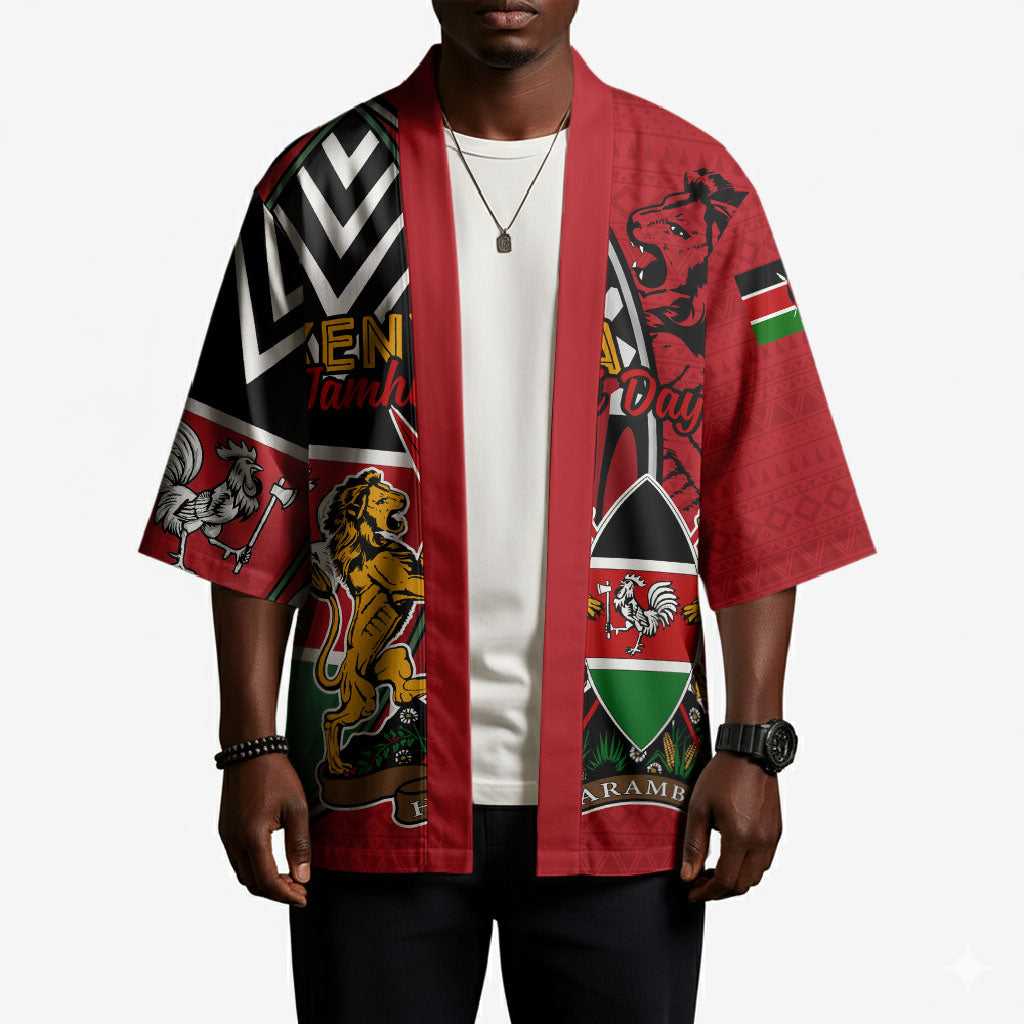 Kenya Jamhuri Day Kimono Harambee Spirit Lion Flag Tribal
