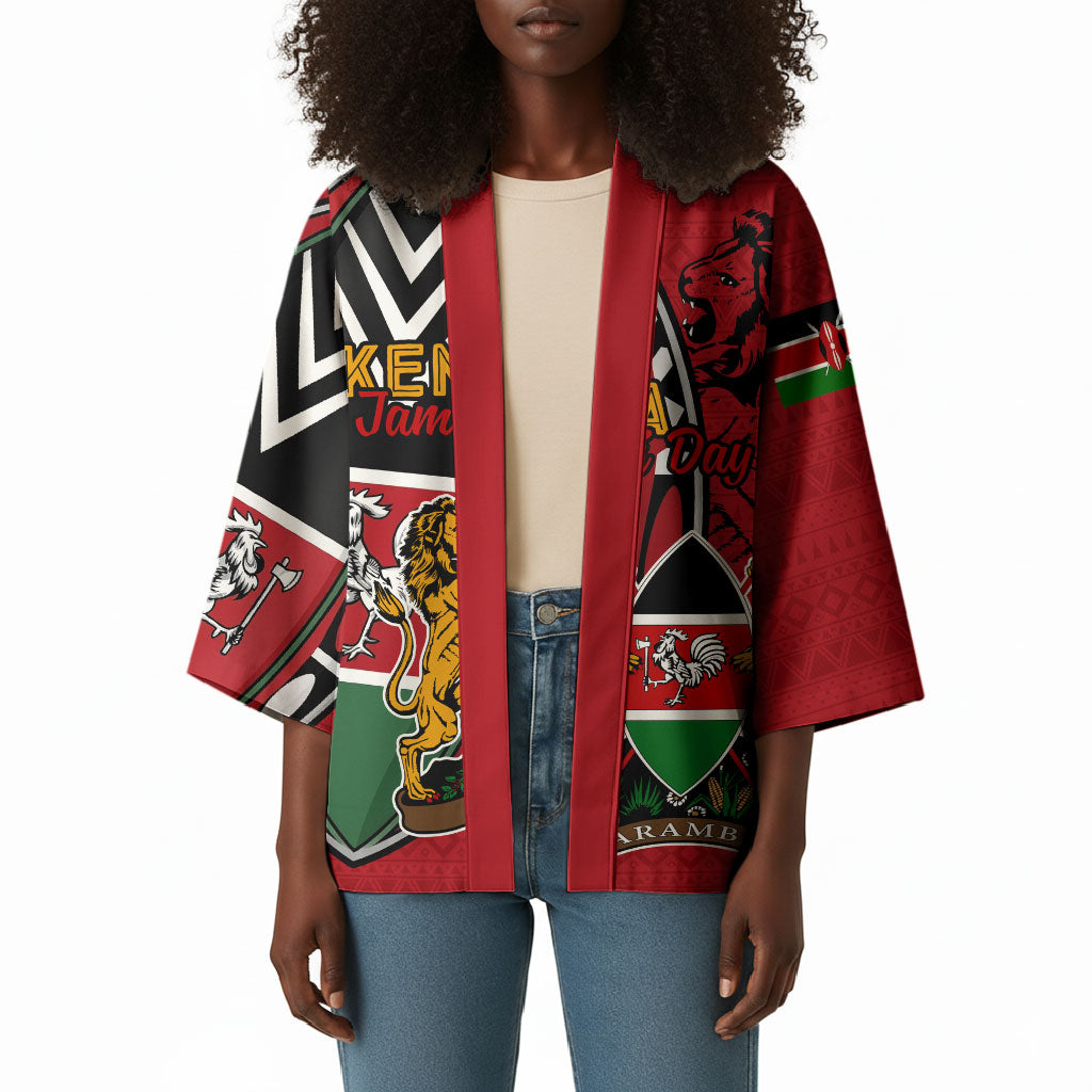 Kenya Jamhuri Day Kimono Harambee Spirit Lion Flag Tribal