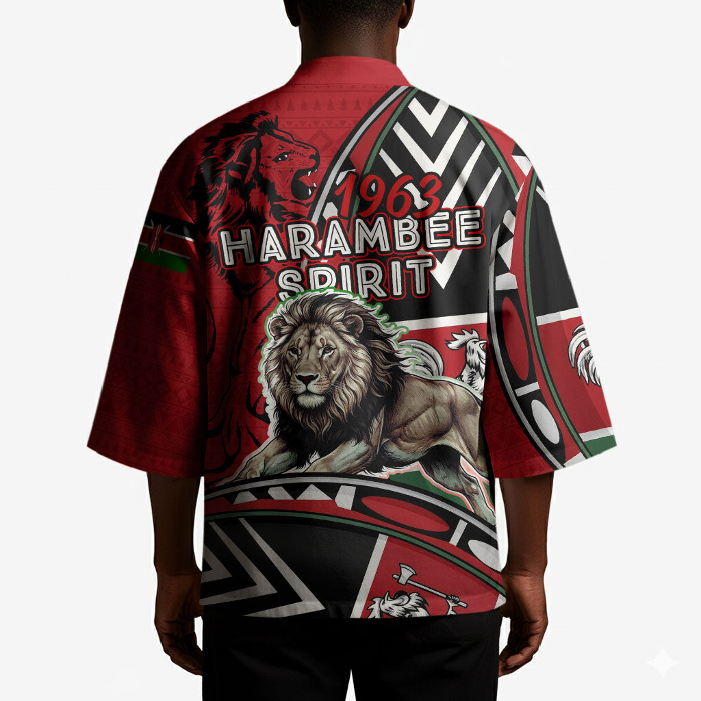 Kenya Jamhuri Day Kimono Harambee Spirit Lion Flag Tribal