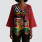 Kenya Jamhuri Day Kimono Sleeve Blouse Harambee Spirit Lion Flag Tribal