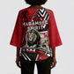 Kenya Jamhuri Day Kimono Sleeve Blouse Harambee Spirit Lion Flag Tribal