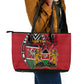 Kenya Jamhuri Day Leather Tote Bag Harambee Spirit Lion Flag Tribal