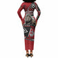 Kenya Jamhuri Day Long Sleeve Bodycon Dress Harambee Spirit Lion Flag Tribal