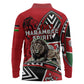 Kenya Jamhuri Day Long Sleeve Polo Shirt Harambee Spirit Lion Flag Tribal
