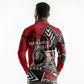 Kenya Jamhuri Day Long Sleeve Polo Shirt Harambee Spirit Lion Flag Tribal