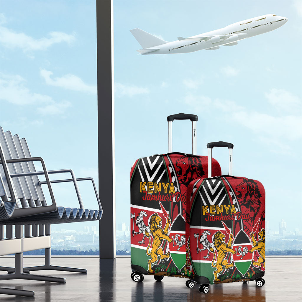 Kenya Jamhuri Day Luggage Cover Harambee Spirit Lion Flag Tribal
