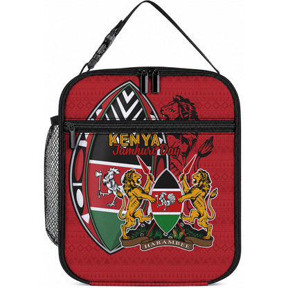 Kenya Jamhuri Day Lunch Bag Harambee Spirit Lion Flag Tribal