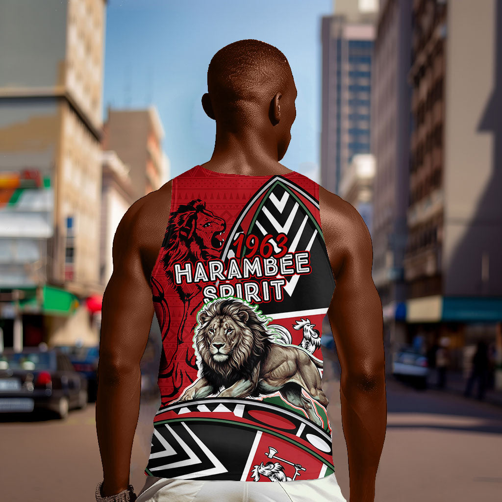 Kenya Jamhuri Day Men Tank Top Harambee Spirit Lion Flag Tribal