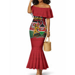 Kenya Jamhuri Day Mermaid Dress Harambee Spirit Lion Flag Tribal