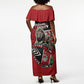 Kenya Jamhuri Day Off Shoulder Maxi Dress Harambee Spirit Lion Flag Tribal