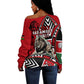 Kenya Jamhuri Day Off Shoulder Sweater Harambee Spirit Lion Flag Tribal